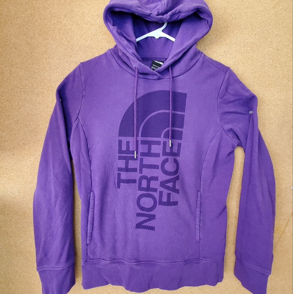 The north face purple pullover hoodie with pockets women's medium